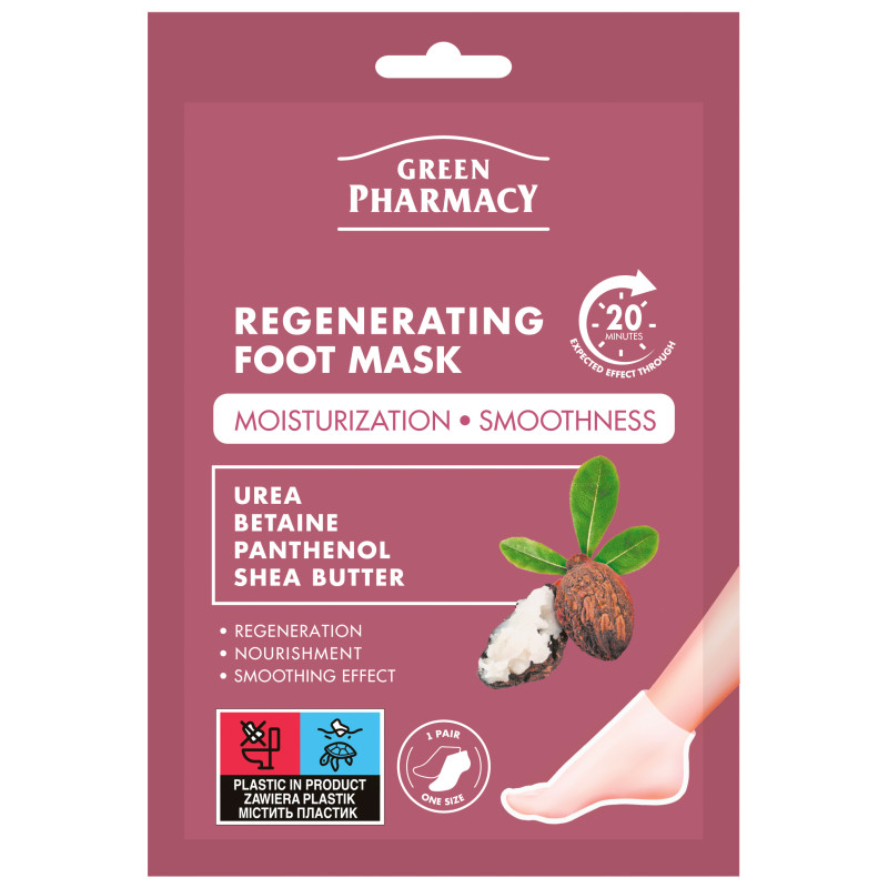 Maska regenerująca do stóp  Green Pharmacy 2*13 ml