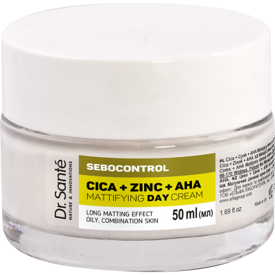SEBOCONTROL Cica + Cynk + AHA Matujący krem na dzień Dr.Sante 50 ml