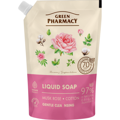 Mydło w płynie róża piżmowa i bawełna 460ml Green Pharmacy