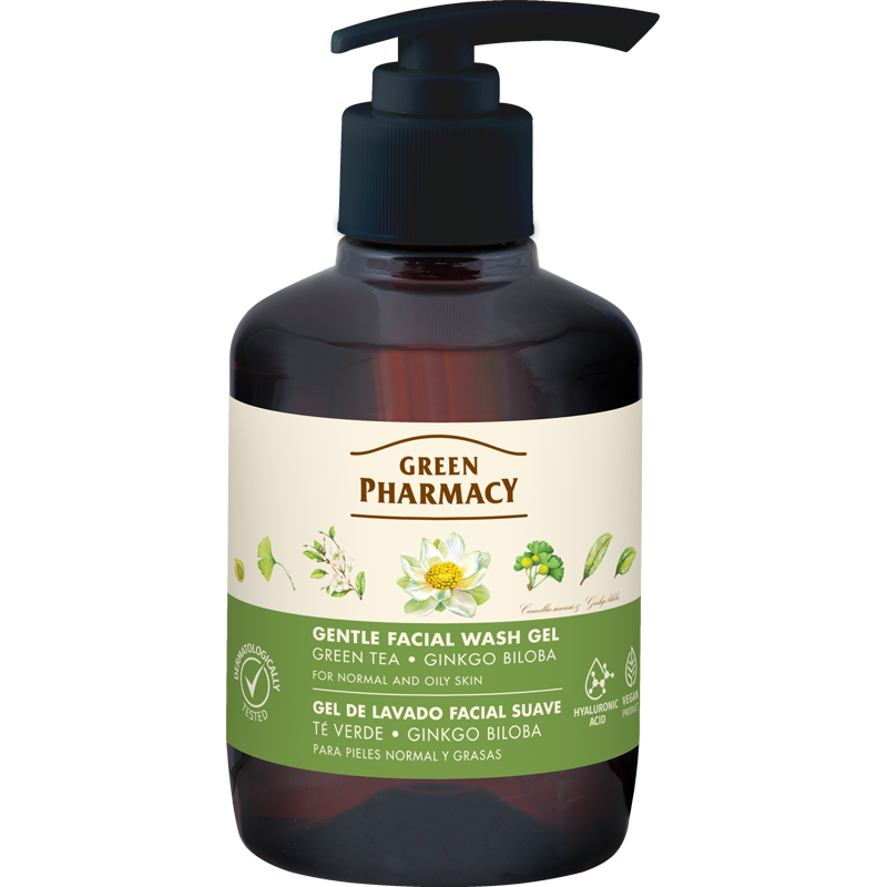 Delikatny żel do mycia twarzy zielona herbata i ginkgo biloba Green Pharmacy 270ml
