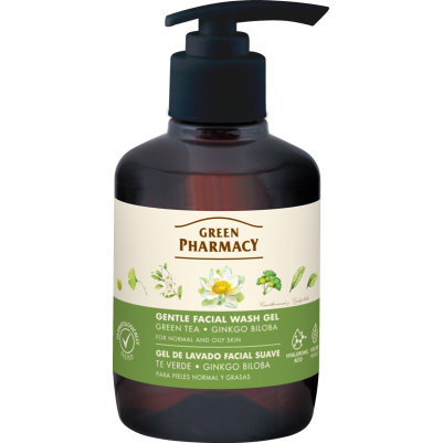 Delikatny żel do mycia twarzy zielona herbata i ginkgo biloba Green Pharmacy 270ml