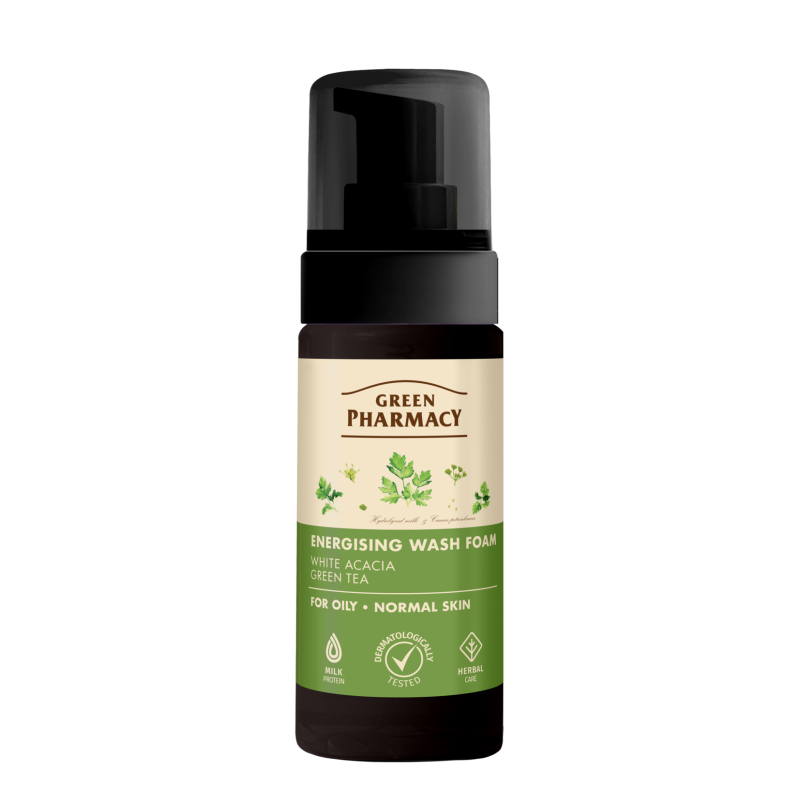 Pianka energetyczna do mycia skóry tłustej i normalnej Green Pharmacy 150ml