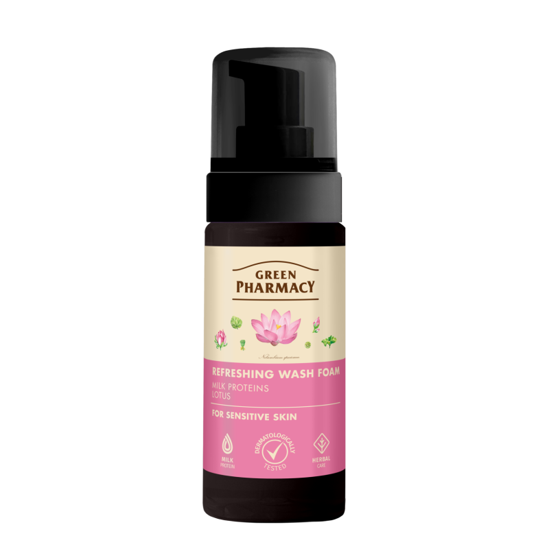 Pianka odświeżająca do mycia skóry wrażliwej Green Pharmacy 150ml