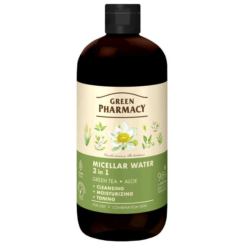 Woda micelarna 3 w 1 zielona herbata i aloes Green Pharmacy 500ml