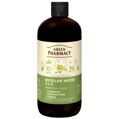 Woda micelarna 3 w 1 zielona herbata i aloes Green Pharmacy 500ml