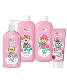 ZESTAW różowy dla dzieci Pink Elephant