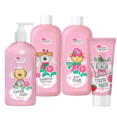 ZESTAW różowy dla dzieci Pink Elephant