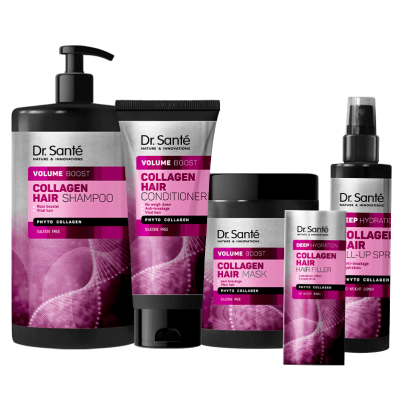 ZESTAW dla mocnych i pięknych włosów COLLAGEN HAIR Volume boost Dr. Sante