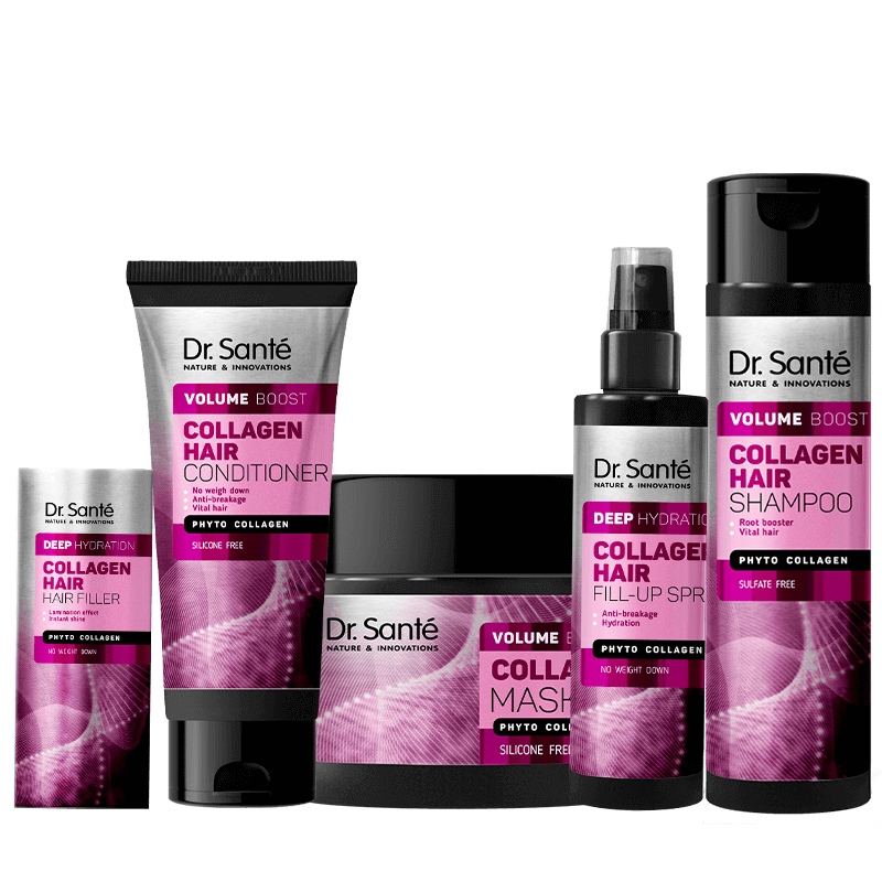 ZESTAW elastyczność i połysk włosów COLLAGEN HAIR Volume boost Dr. Sante