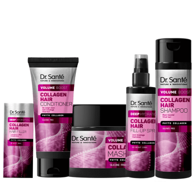 ZESTAW elastyczność i połysk włosów COLLAGEN HAIR Volume boost Dr. Sante