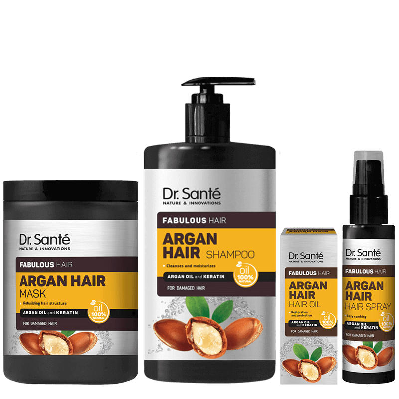 ZESTAW wzmocnienie i regeneracja włosów Argan Hair Dr. Sante