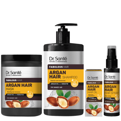 ZESTAW wzmocnienie i regeneracja włosów Argan Hair Dr. Sante