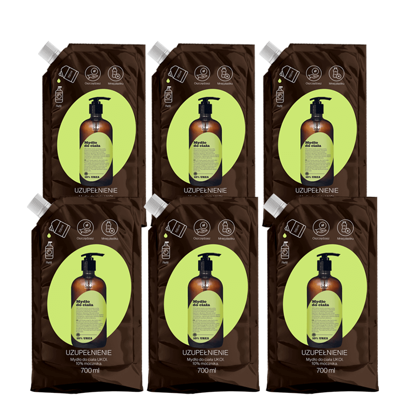 ZESTAW Mydło w płynie UREA 10% UKOI 700ml 6szt