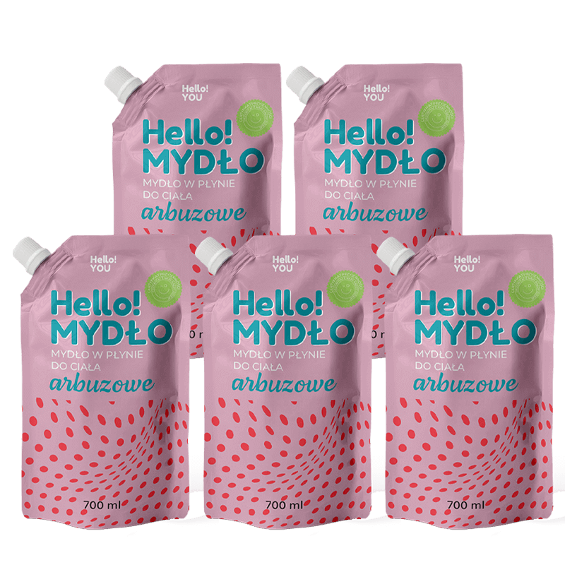 ZESTAW Mydło w płynie do ciała arbuzowe (refill) - 700ml 5szt