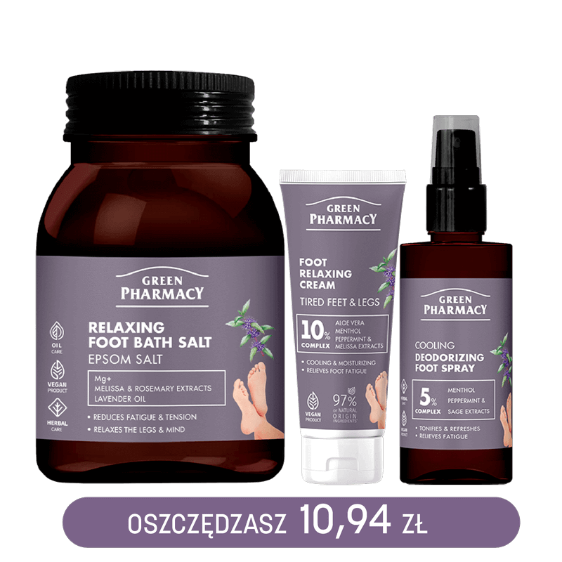 ZESTAW relaks i pielęgnacja zmęczonych nóg i stóp Green Pharmacy