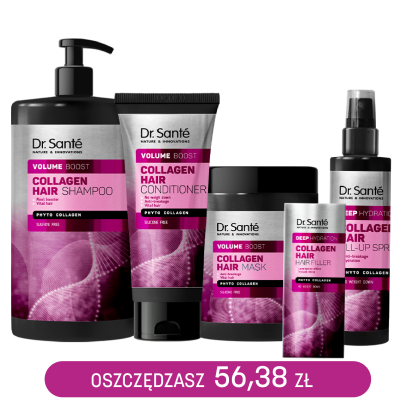 ZESTAW dla mocnych i pięknych włosów COLLAGEN HAIR Volume boost Dr. Sante