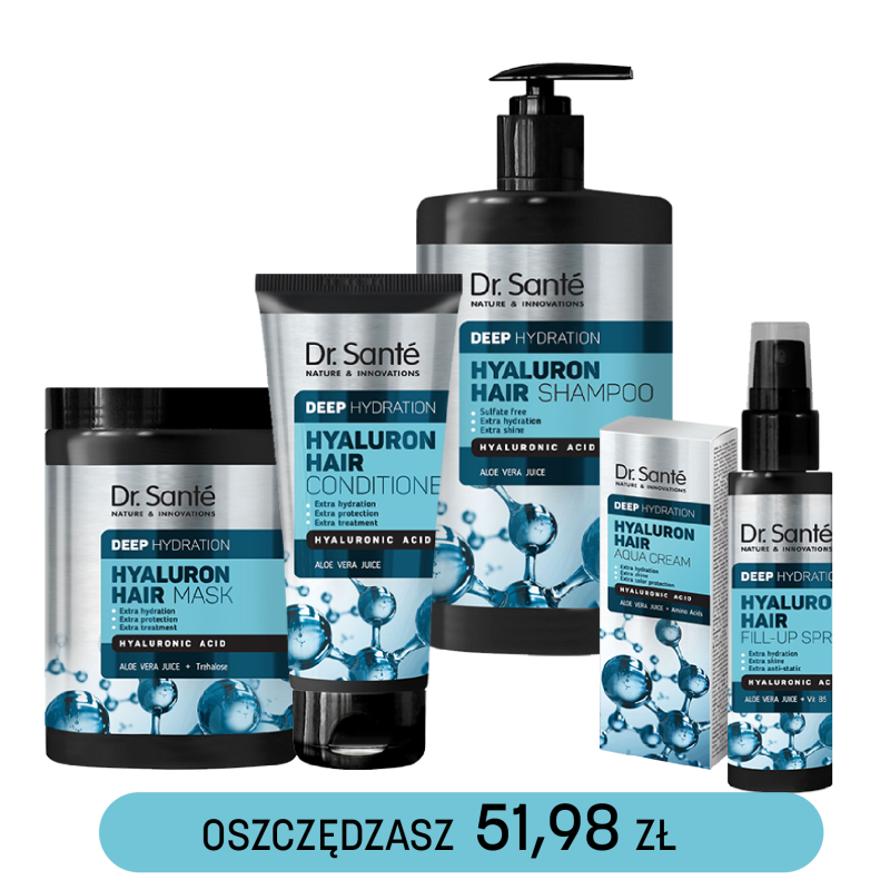 ZESTAW na suche i zniszczone włosy HYALURON HAIR Deep hydration Dr. Sante