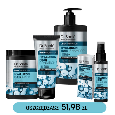 ZESTAW na suche i zniszczone włosy HYALURON HAIR Deep hydration Dr. Sante