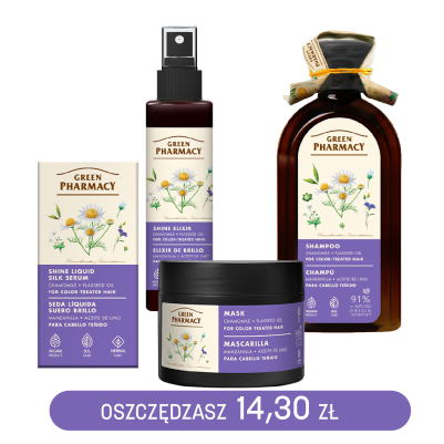 ZESTAW do włosów farbowanych rumianek i olej lniany Green Pharmacy