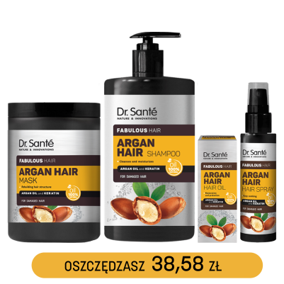 ZESTAW wzmocnienie i regeneracja włosów Argan Hair Dr. Sante
