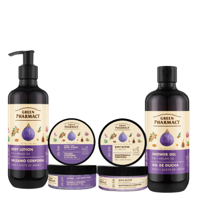 ZESTAW Aksamitnie gładka skóra z figą i olejkiem arganowym Green Pharmacy
