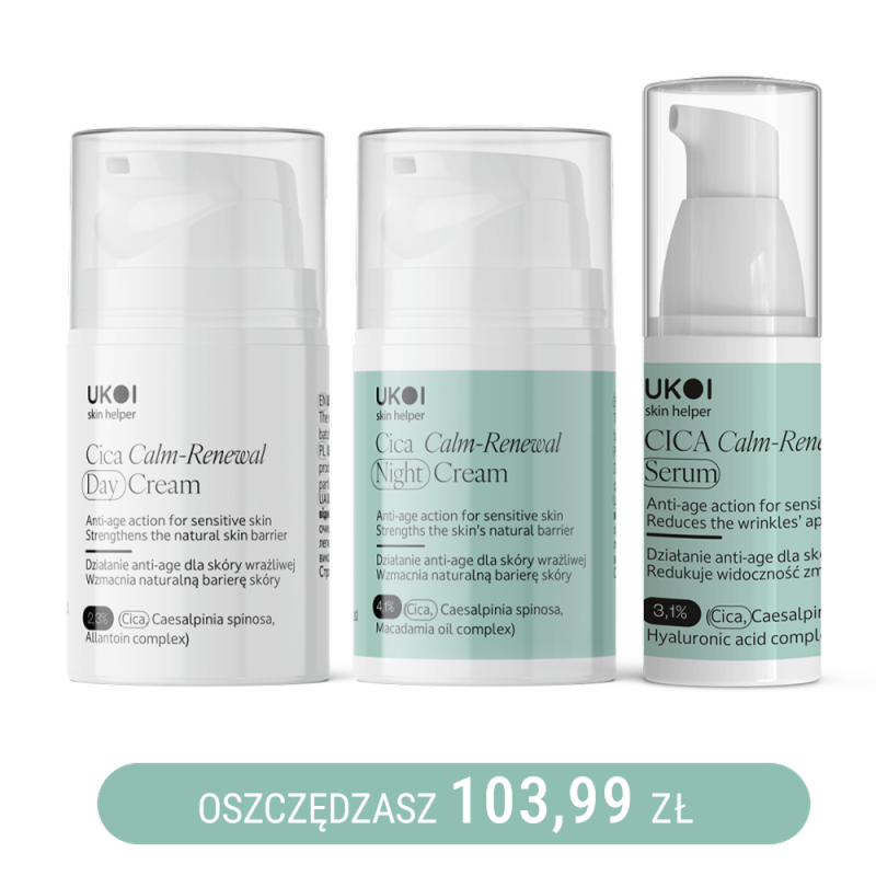 Zestaw kremów do twarzy + serum UKOI z CICA