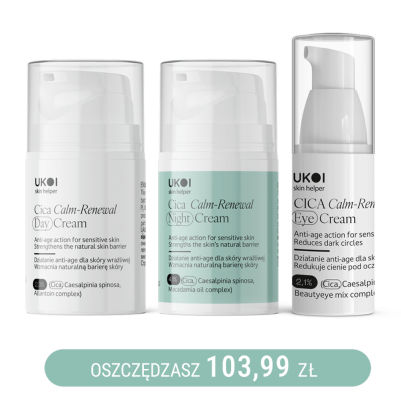 Zestaw kremów do twarzy i pod oczy UKOI z CICA