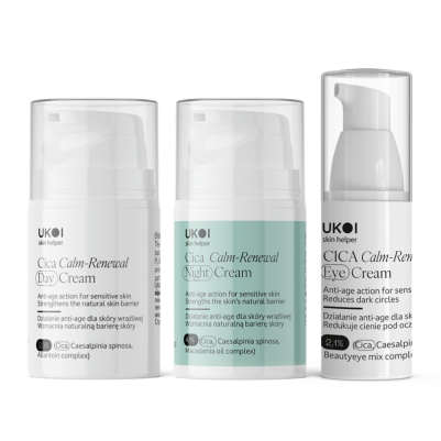 Zestaw kremów do twarzy i pod oczy UKOI z CICA