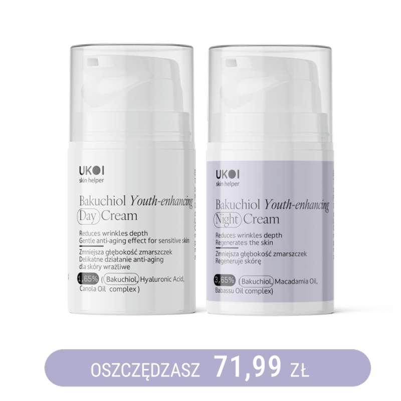 Zestaw kremów do twarzy UKOI z bakuchiolem
