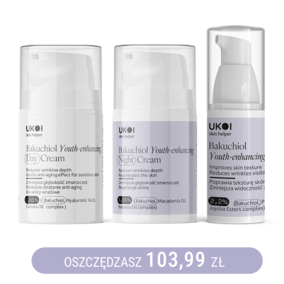 Zestaw kremy do twarzy + serum UKOI z bakuchiolem