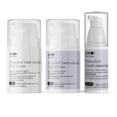 Zestaw kremy do twarzy + serum UKOI z bakuchiolem