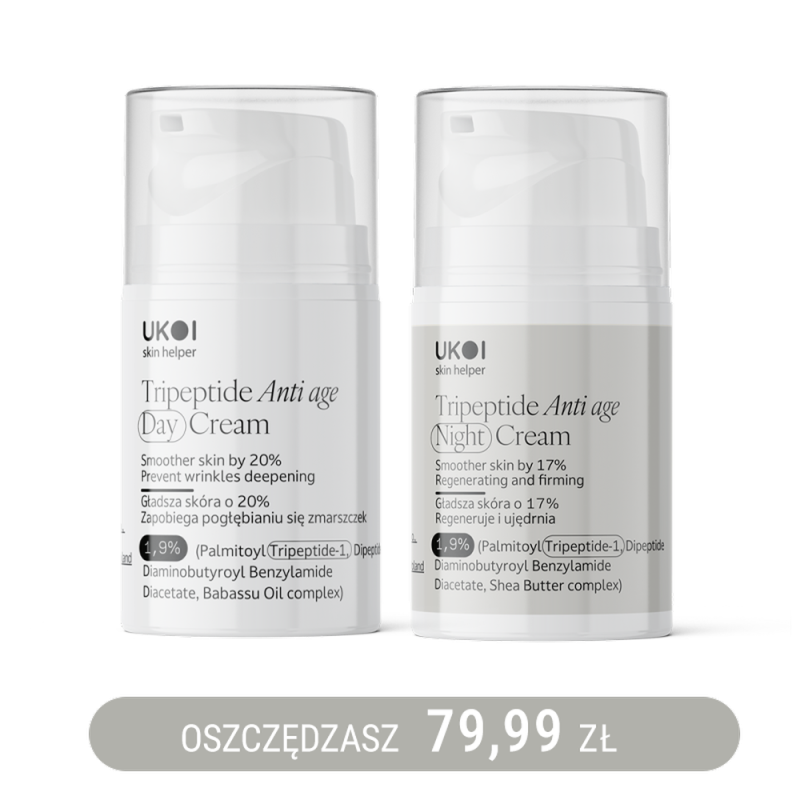 Zestaw kremów do twarzy UKOI z tripeptydami