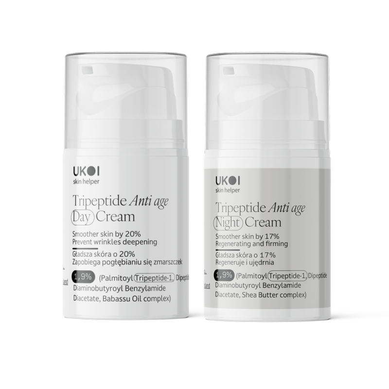 Zestaw kremów do twarzy UKOI z tripeptydami