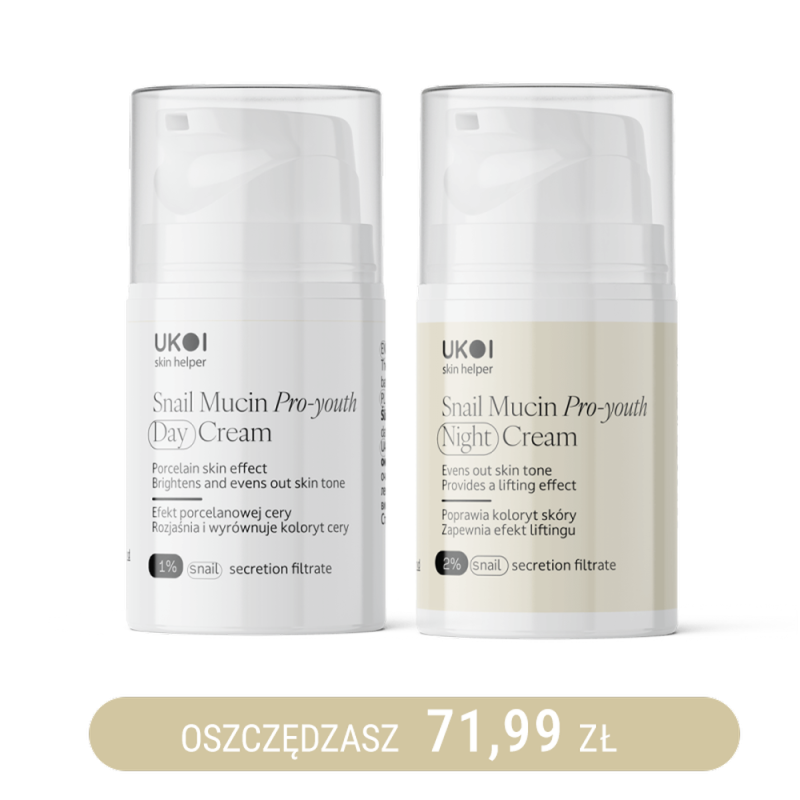 Zestaw kremów do twarzy UKOI z filtratem śluzu ślimaka