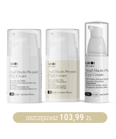 Zestaw kremów do twarzy i pod oczy UKOI z filtratem śluzu ślimaka