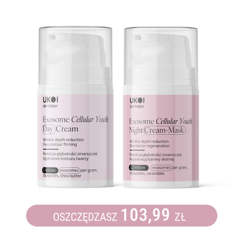 Zestaw kremów do twarzy UKOI z egzosomami