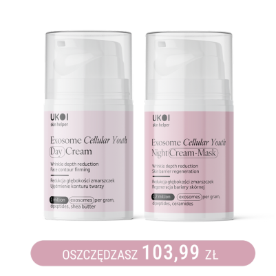 Zestaw kremów do twarzy UKOI z egzosomami