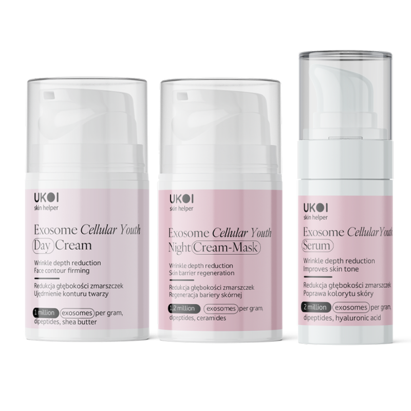 Zestaw kremy do twarzy + serum UKOI z egzosomami
