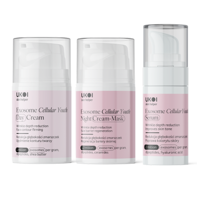 Zestaw kremy do twarzy + serum UKOI z egzosomami