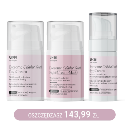 Zestaw kremów do twarzy i pod oczy UKOI z egzosomami