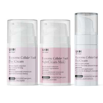 Zestaw kremów do twarzy i pod oczy UKOI z egzosomami