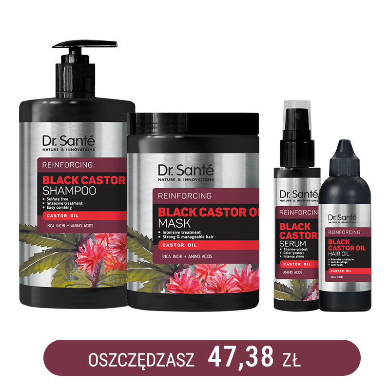 Zestaw XL z olejem rycynowym Zdrowe Włosy Dr. Sante