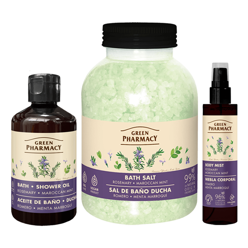 Zestaw do przyjemnej kąpieli o zapachu rozmarynu i mięty marokańskiej