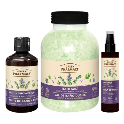 Zestaw do przyjemnej kąpieli o zapachu rozmarynu i mięty marokańskiej