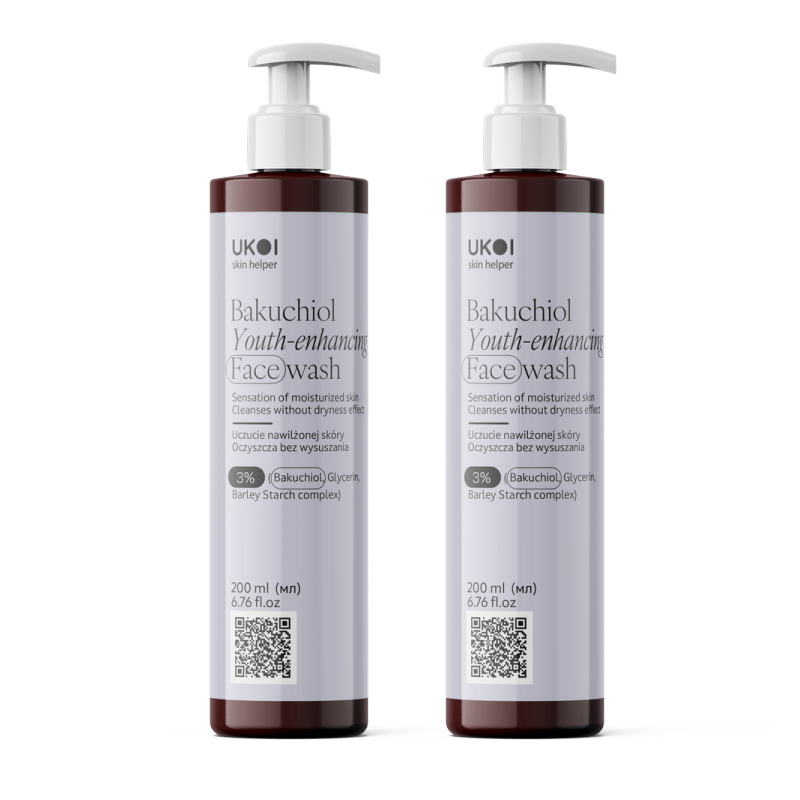 UKOI Żel do Mycia Twarzy Rewitalizujący z Bakuchiolem x2