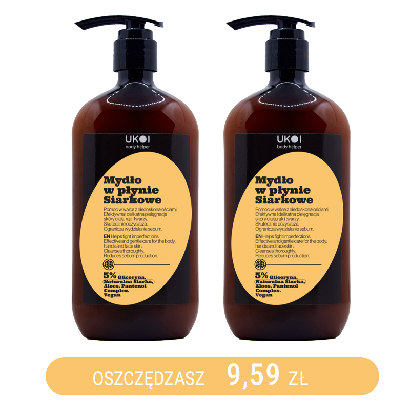 UKOI Mydło w płynie Siarkowe do skóry problematycznej 500m x2