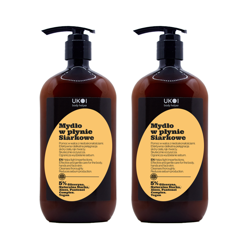 UKOI Mydło w płynie Siarkowe do skóry problematycznej 500m x2
