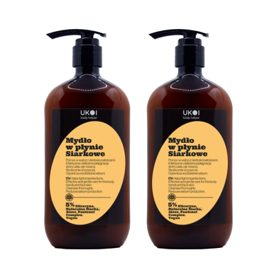 UKOI Mydło w płynie Siarkowe do skóry problematycznej 500m x2