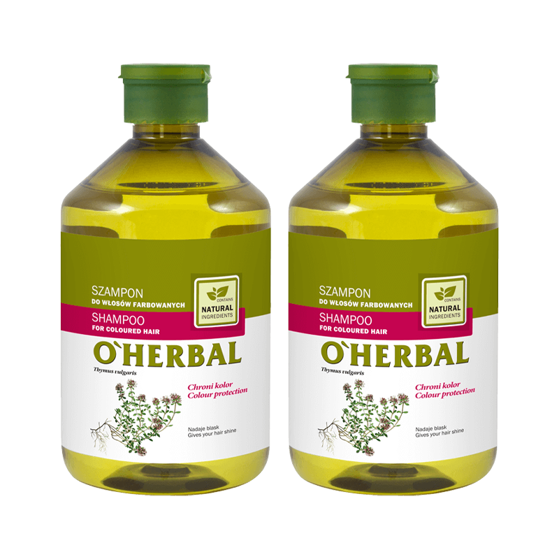 Szampon do włosów farbowanych z ekstraktem z tymianku O'Herbal 500ml x2