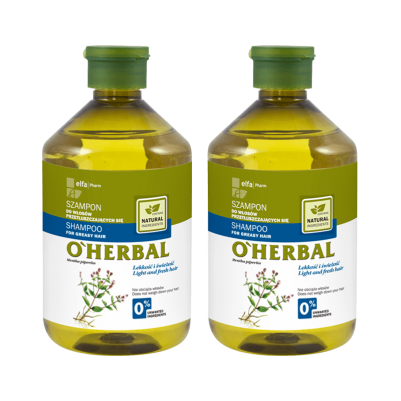 Szampon do włosów przetłuszczających się z ekstraktem z mięty O'Herbal 500ml x2